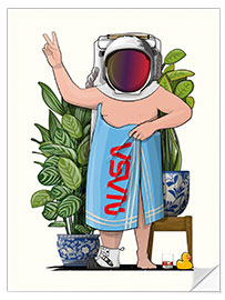 Wandsticker Astronaut mit Badetuch