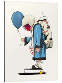 Magnettafel Astronaut auf der Waage