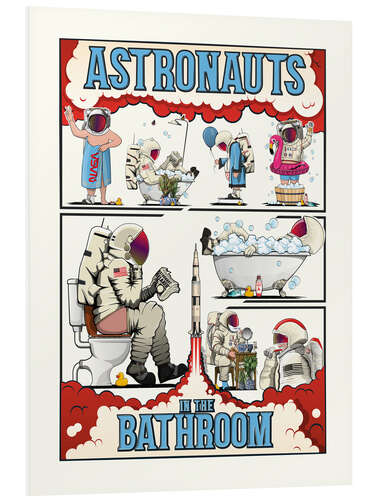 Quadro em PVC Astronauts in The Bathroom