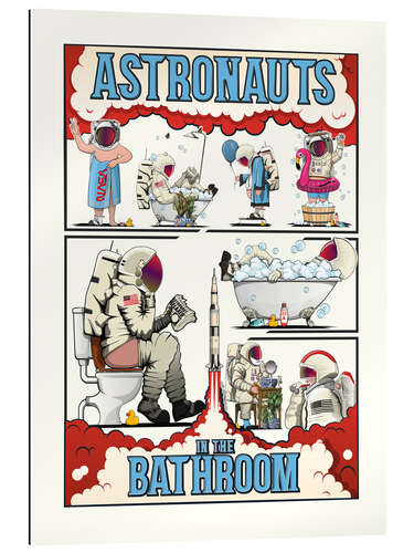 Stampa su plexi-alluminio Astronauts in The Bathroom