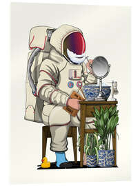 Acrylglasbild Astronaut Rasiert