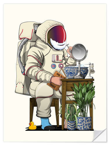 Wandsticker Astronaut Rasiert