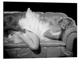 Magnettafel Marilyn posiert auf dem Sofa