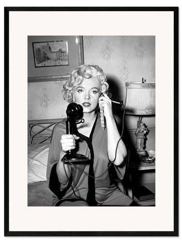 Impressão artística com moldura Marilyn on the Phone
