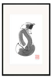 Gerahmter Kunstdruck Fuchs von Hinten