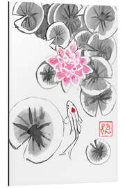 Magnettafel Seerose und Koi