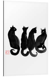 Aluminium print Four Cats