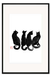 Gerahmter Kunstdruck Vier Katzen