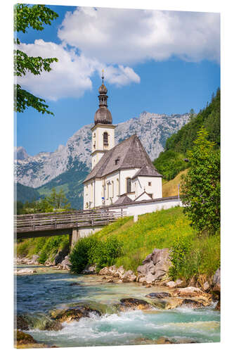 Acrylic print Church in the Bavarian Alps