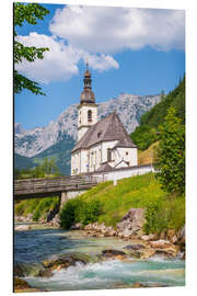 Tableau en aluminium Église dans les Alpes bavaroises