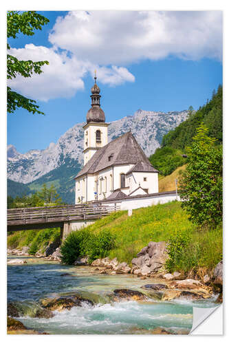 Sticker mural Église dans les Alpes bavaroises