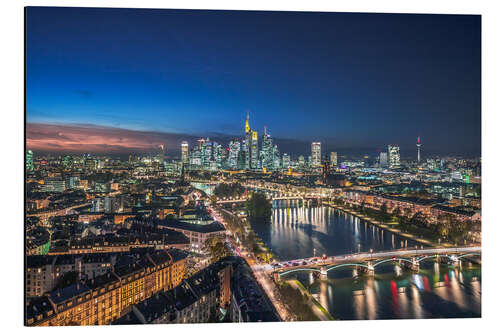 Tableau en aluminium Frankfurt am Main - Riverside Panorama