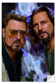 Selvklebende plakat The Dude and Walter - The Big Lebowski