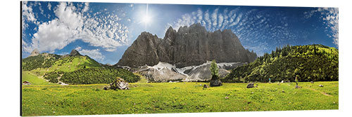 Print på aluminium Valley in Front of Laliderer Mountains