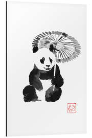 Aluminium print Panda With Parasol