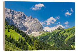 Hout print Rißtal and Karwendel Mountains