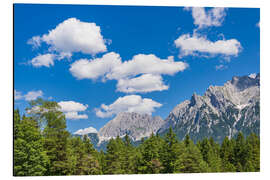 Alubild Blick auf Karwendelgebirge bei Mittenwald