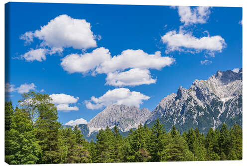 Stampa su tela View of the Karwendel Mountains Near Mittenwald