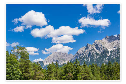 Poster Blick auf Karwendelgebirge bei Mittenwald