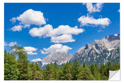 Wandsticker Blick auf Karwendelgebirge bei Mittenwald