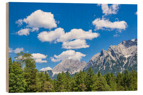 Print på træ View of the Karwendel Mountains Near Mittenwald