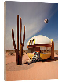 Tableau en bois Lunch on Mars - Dikhotomy