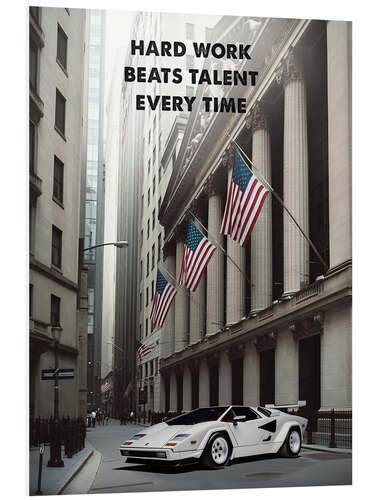 Stampa su PVC Wolf of Wall Street - Hard Work Beats Talent Every Time