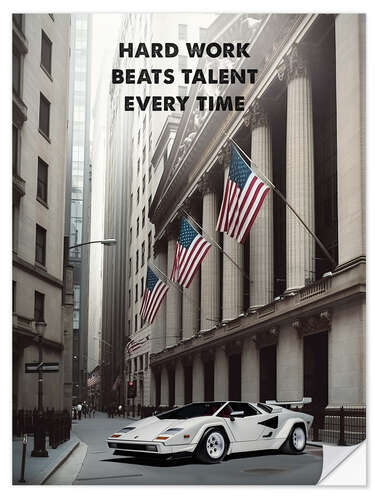 Wall sticker Wolf of Wall Street - Hard Work Beats Talent Every Time