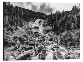 Print på aluminium Grawa Waterfall in the Stubaital in Tyrol