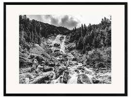 Impression artistique encadrée Grawa Waterfall in the Stubaital in Tyrol