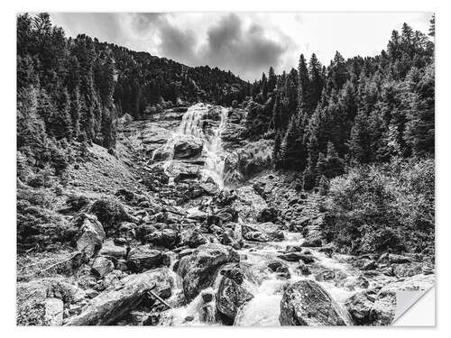 Sticker mural Grawa Waterfall in the Stubaital in Tyrol