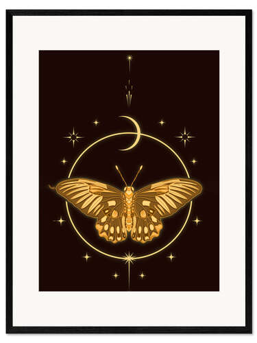Gerahmter Kunstdruck Mystischer Schmetterling