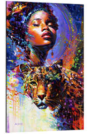 Magnettafel African Beauty and the Leopard's Gaze