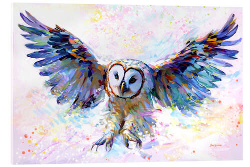 Acrylic print Owl in the Winter Wind