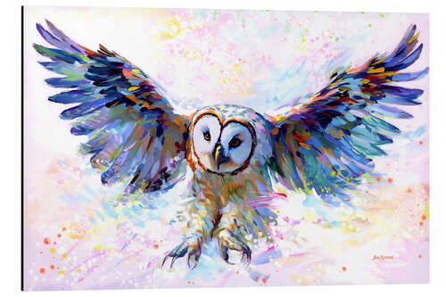 Tableau en aluminium Owl in the Winter Wind