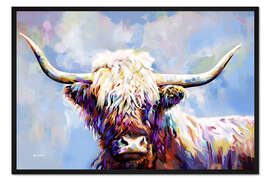 Gerahmter Kunstdruck Hochlandrind