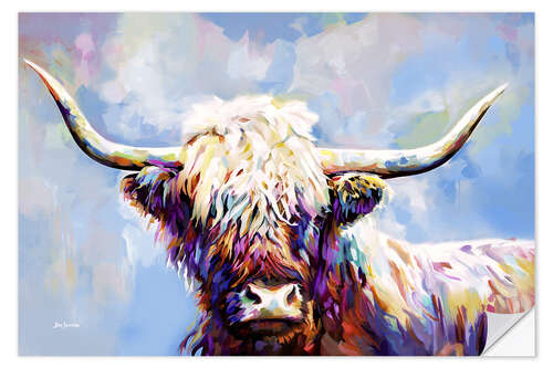 Selvklebende plakat Highland Cow