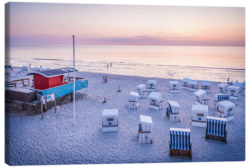 Canvas print Sunset on Sylt West Beach