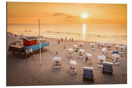 Magnettafel Strandkörbe im Abendlicht auf Sylt
