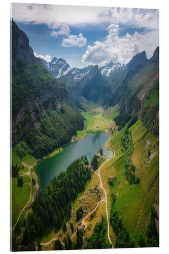 Acrylglasbild Ausblick auf Seealpsee, Schweiz