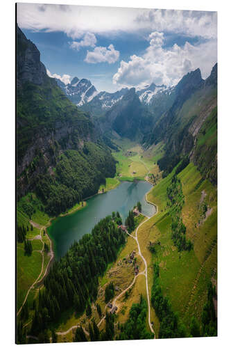 Tableau en aluminium A Beautiful View at Seealpsee, Switzerland