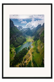Gerahmter Kunstdruck Ausblick auf Seealpsee, Schweiz