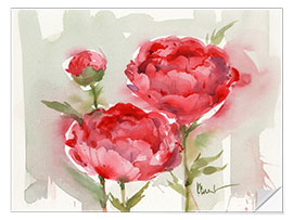 Selvklebende plakat Fresh Peonies