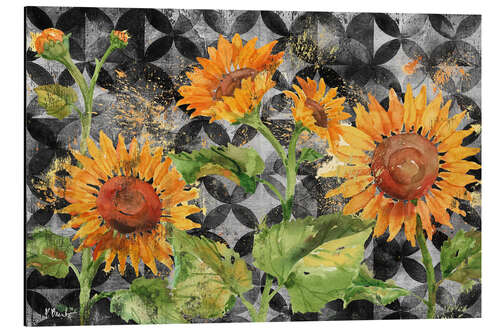 Aluminiumtavla Sunflowers on Moroccan Background