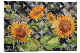 Print på aluminium Sunflowers on Moroccan Background