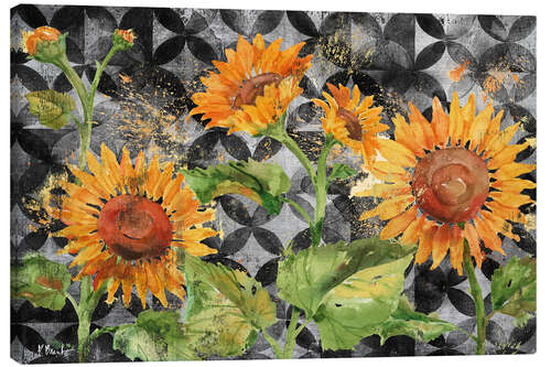 Canvas print Sunflowers on Moroccan Background