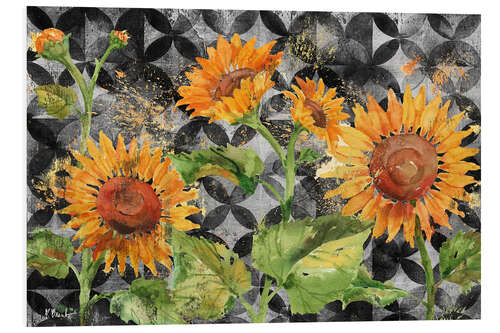 Foam board print Sunflowers on Moroccan Background