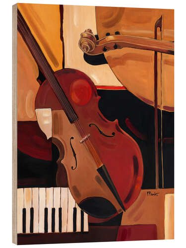 Wood print Abstract Violin