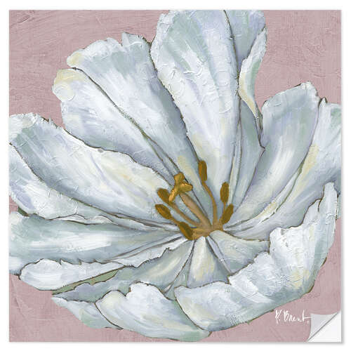 Selvklebende plakat White Bloom II