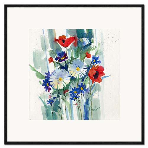 Impression artistique encadrée Red, White & Blue Bouquet